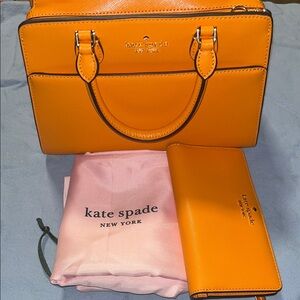 Kate Spade Orange Handbag and Wallet Set